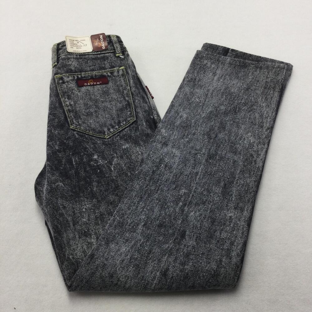 Vintage Dadon Jeans Womens 30 Gray Acid Wash High Rise Straight Denim 80s